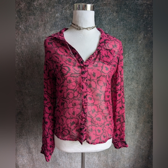 Anthropologie Baraschi Silk Semi Sheer Blouse - Picture 1 of 5